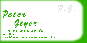 peter geyer business card